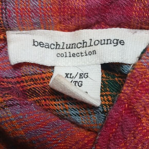 Beachlunchlounge Midi Length Shirt Dress Plaid Fall Button Down Sz XL NWOT - Picture 9 of 9